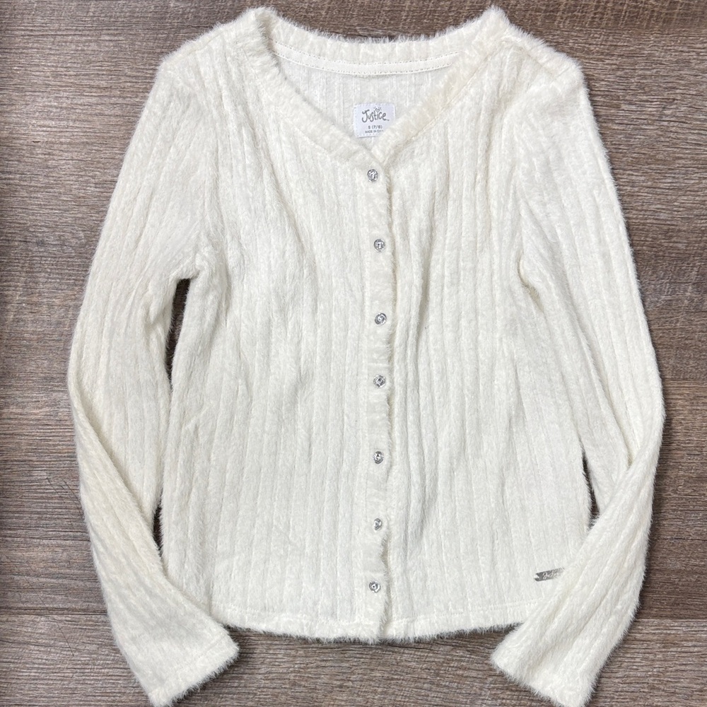 Justice Cream Button-Up Cardigan